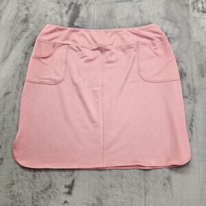 LOGO Lori Goldstein Skirt Womens 1X Pink Pull On French Terry Pockets Athleisure